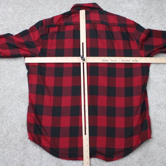 Tailor Vintage Shirt Mens Large Red/Black Plaid Performance Flannel Flip Cuff - Picture 11 of 14